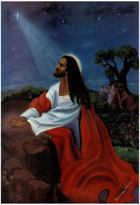 Black Jesus Christ Kneeling Religious Print Poster 13x19