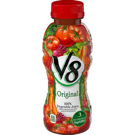 V8 Juice Original 100 Vegetable Juice Plant Based Drink 12 Ounce