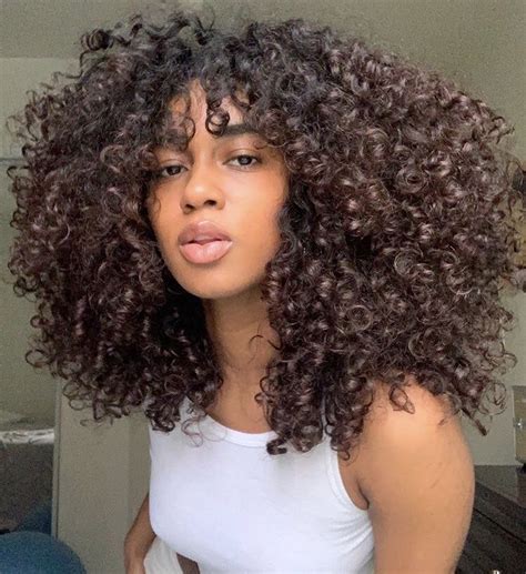 Brown Curly Hair Curly Hair Types Curly Hair With Bangs Natural Hair