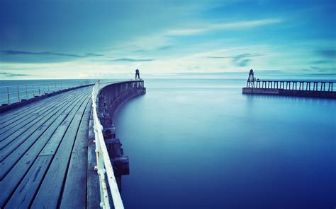 Free Download Hd Wallpaper Water Pier Sky Sea Horizon Bridge