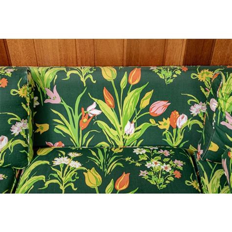 Mid Century Tulip Chintz Upholstered Sectional Sofa Chairish