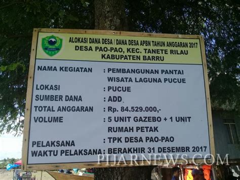 Tiket masuk ke pantai gratis. Pembangunan Pantai Laguna Barru Kuras Dana Desa Rp84 Juta ...