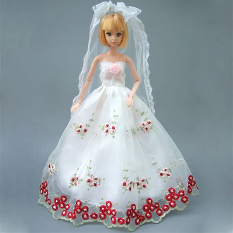 Full All Around Lace Dress For Barbie Doll White Wedding Dress With