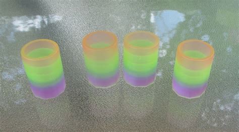 Rainbow Shot Glasses Glow In The Dark Sold In Sets Of 2 Unique Holds One 1 2 Ounce Handmade