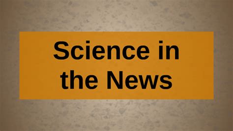 Science In The News By
