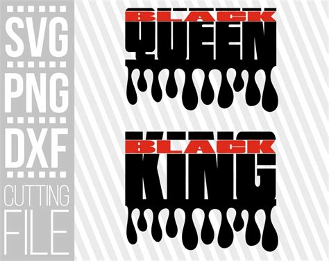 Black King Svg Dripping Silhouette Instant Download Black Exellence Svg
