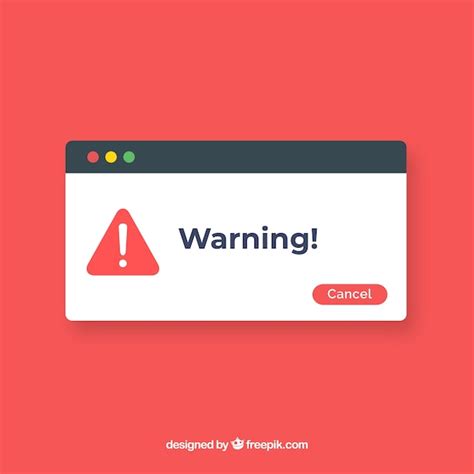 Free Vector Modern Warning Pop Up With Flat Design