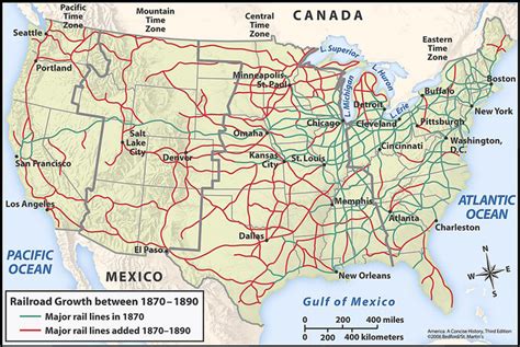 Us Railroad Network Map 1870 1890 America A Concise History 3rd