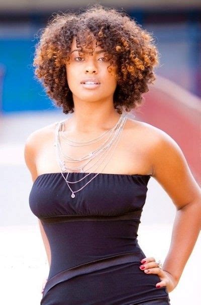 For more inspiration, check out these ombré hairstyles and tips for transitioning to gray. Beautiful medium length afro hairstyle with highlights ...