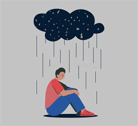 Unhappy Depressed Sad Man In Stress With Negative Emotion Problem
