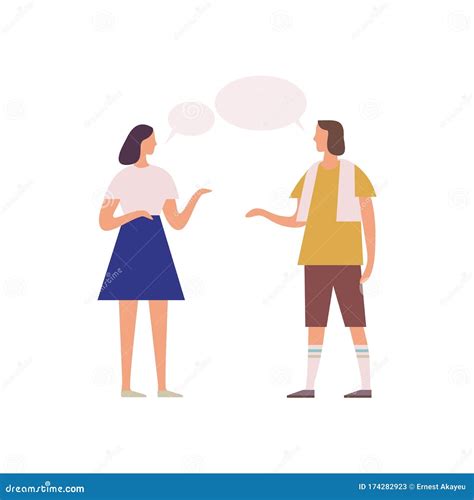 Two Female Friends Gossiping With Speech Bubbles Vector Flat