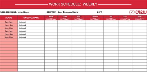 Employee Worksheet Template ~ Excel Templates