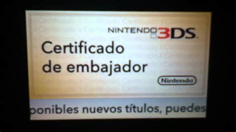 Nintendo 3ds Ambassador Program Certificate Youtube