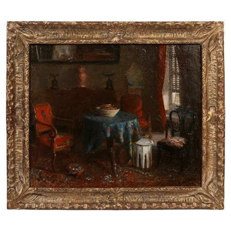 An Oil Painting Of An Interior By A Hungarian Artist For Sale At 1stdibs