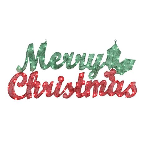 Gemmy Pre Lit Merry Christmas Sign With Constant Clear White