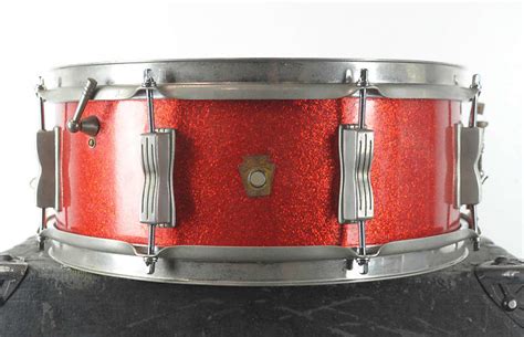 1960s Ludwig 5x14 Red Sparkle Jazz Festival Snare Drum Reverb