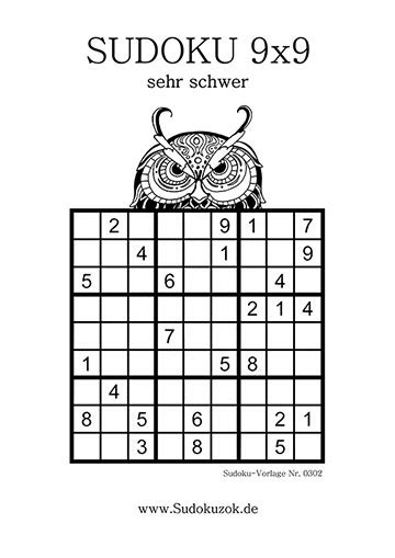 Du kannst ein rätsel auch ausdrucken, oder es auf deinem smartphone oder tablet spielen. Sudoku sehr schwer | Sudokuzok.de