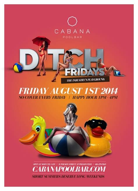 Ca Confidential Ditch Fridays Cabana Pool Bar Toronto On Fri Aug 1st