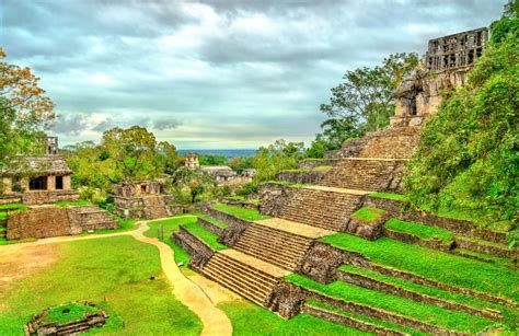 Temple Of The Cross At Palenque In Chiapas Mexico Stock Image Image