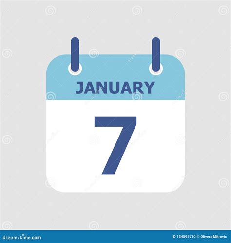 Calendar 7th Of January Stock Vector Illustration Of Agenda 134595710