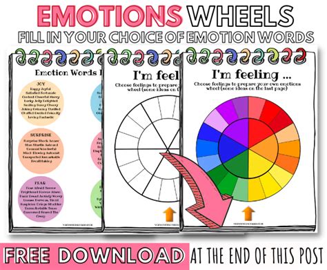 Wheel Of Emotions Printable Worksheet