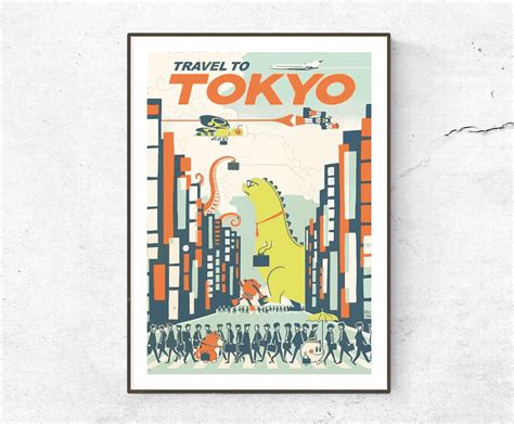 Restored Vintage Tokyo Poster Print Japan Travel Print Etsy