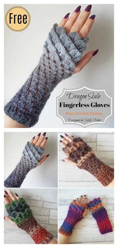 Try this wonderful crochet gloves pattern. Dragon Scale Fingerless Gloves Free Crochet Pattern ...