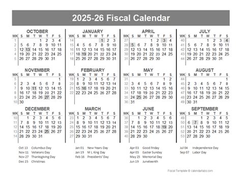 2025 2026 Fiscal Year Quarters Template Free Printable Templates
