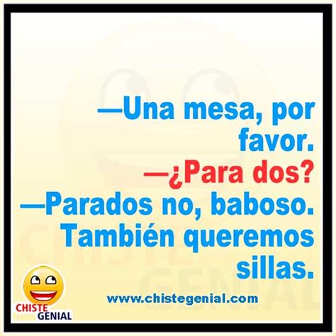 Chistes cortos buenos y graciosos - Una mesa, por favor.