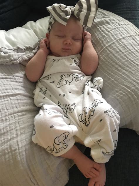 My 3 Week Old Baby Girl Sophie Looking Cute In Her Big Bow