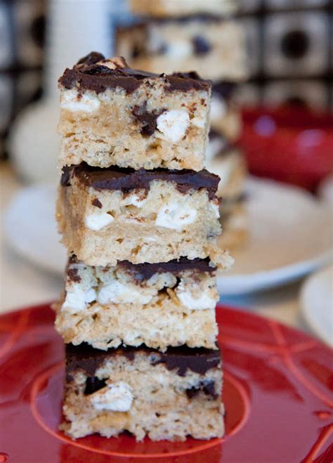 Chocolate Chip Cookie Dough And Marshmallow Stuffed Rice Krispie Bars