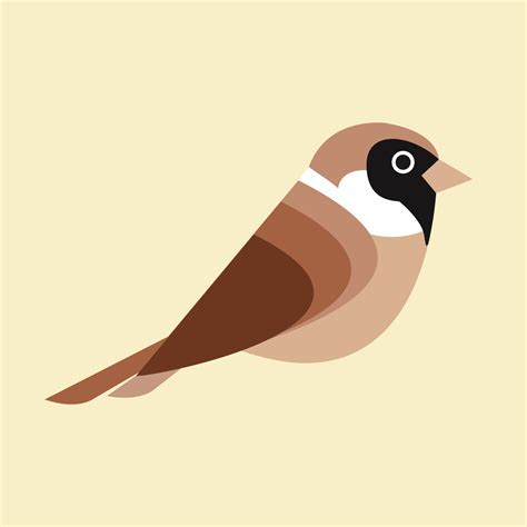Sparrow Bird Flat Design Vector Illustration Bird Logo 7386031 Vector