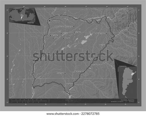 Corrientes Province Argentina Bilevel Elevation Map Stock Illustration
