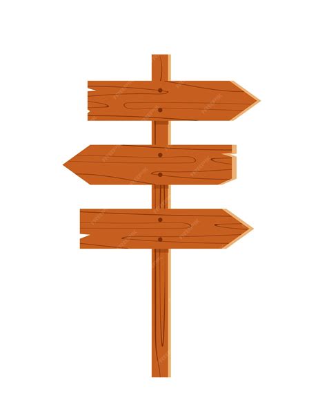 Premium Vector Wooden Sign Postrealistic Blank Signboard For Road