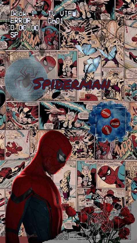 Spiderman Aesthetic Blue Comic Hero Marvel Peter Parker Red