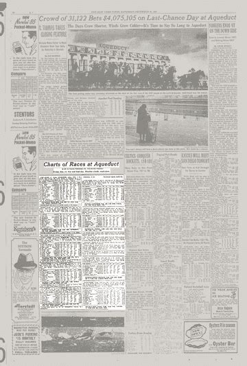 Charts Of Races At Aqueduct The New York Times