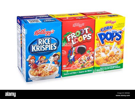 Cereal Boxes Kelloggs Breakfast Cereals Stock Photo Alamy
