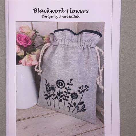 Blackwork Flowers Pattern Designed By Ana Mallah Bustle And Bows
