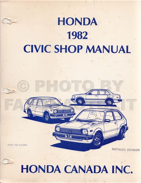 1983 Honda Civic Repair Shop Manual Original