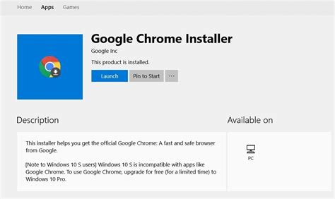 Here's the thing with the google app for windows 10, it is nothing but a launcher. Google brings Chrome Installer to Microsoft Store