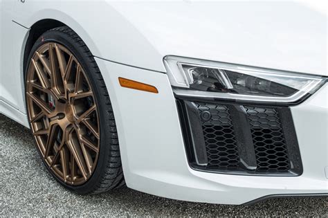 Bronze Rohana Wheels Adorning White Audi R8 — Gallery