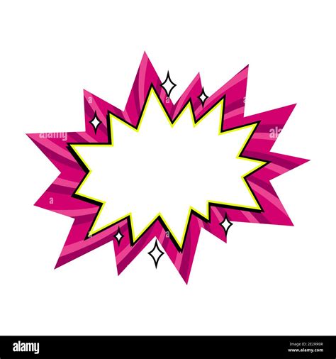 Comic Boom Balloon Empty Pink And Yellow Bang Speech Bubble In Pop Art