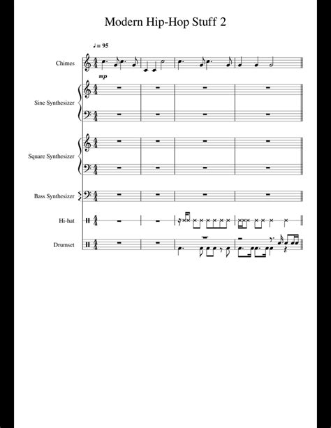 Modern Hip Hop Stuff 2 Sheet Music For Percussion Synthesizer Bass