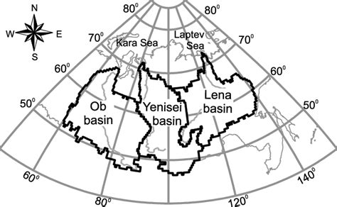 The Three Largest Arctic Watersheds The Ob Yenisei And Lena River