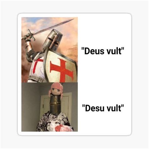 Deus Vult Desu Vult Knight Zero Two Sticker Von 1zaners Redbubble