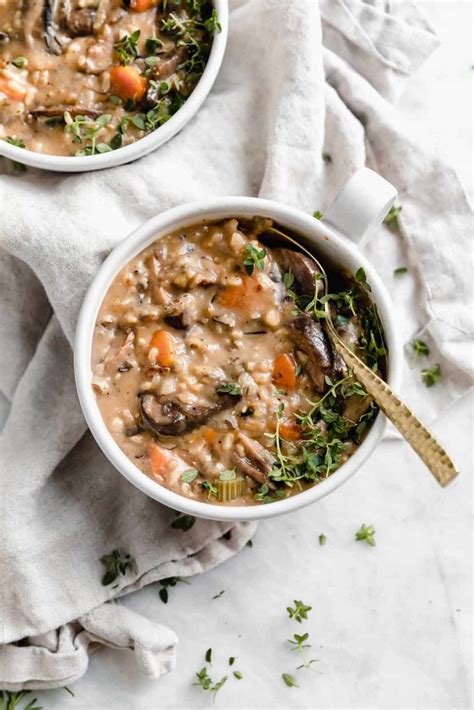 Instant Pot Mushroom Wild Rice Soup Recipe Vegetarian Soup Recipe