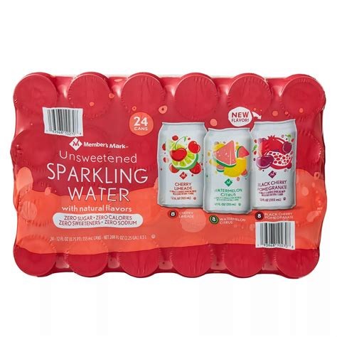 Members Mark Unsweetened Sparkling Water Variety Pack 12 Fl Oz 24 Pk