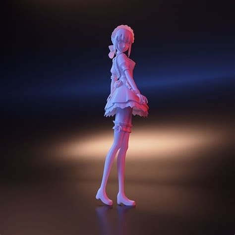 anime girl 3d model 3d printable cgtrader