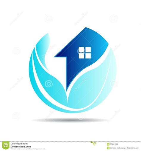 Home House Real Estate Logo Circle Building Architecture Blue