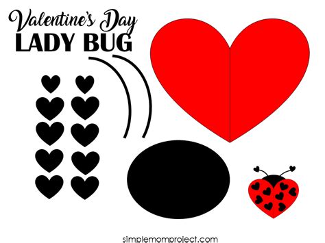 Free Printable Heart Shaped Ladybug Craft Ladybug Crafts Valentine